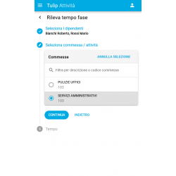 Web App Tulip Attività su commesse