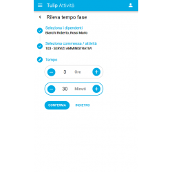 Tulip Attività inserimetno tempi su commesse