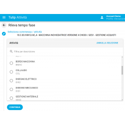 Selezione Attività Commesse