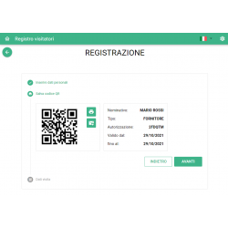 Tulip Registro Visitatori Web, registrazione autonoma del visitatore