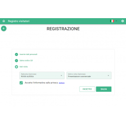 Tulip Registro Visitatori Web, registrazione autonoma del visitatore
