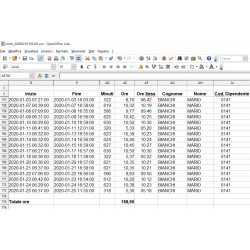 Presenze Ore lavoro Excel scaricabile da console web Tulip Mobile