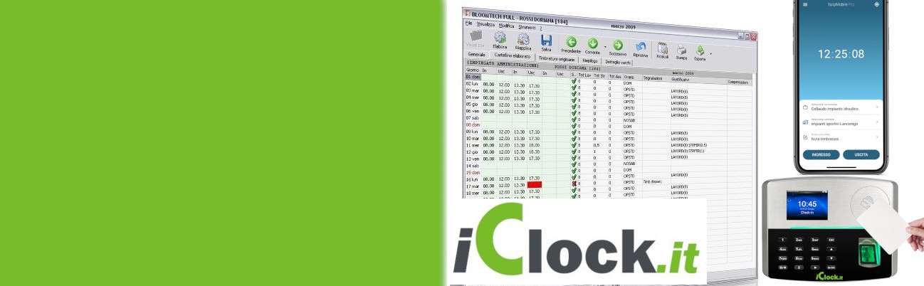 Orologi lettori di badge e Software Presenze e Commesse